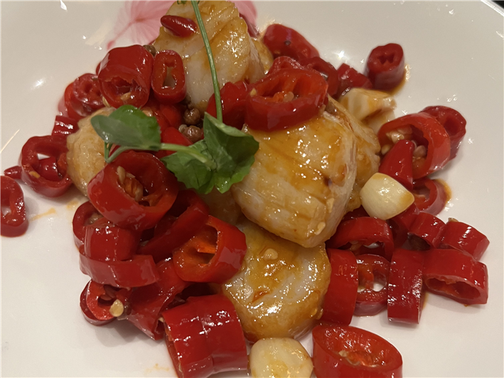 scallops with chillies